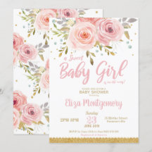 Moda Rubor color rosa Floral Sweet Baby Shower Chi