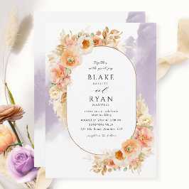 Invitación Moda Rubor Cream y Boda Óval de Lavender