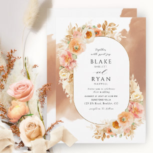 Invitación Moda Rubor Cream y Terracotta Oval Boda