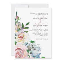 Moda Rubor Pastel Watercolor Floral Blooms Boda