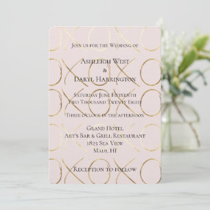 Invitación Moda Rubor Pink Gold White XOXO Love Boda