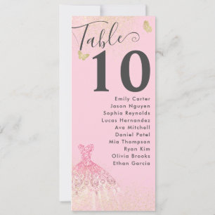 Invitación Moda Rubor Purpurina de oro rosa vestido Quinceane