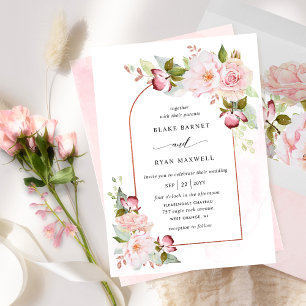 Invitación Moda Rubor rosa y Rosa oro todo en un Boda
