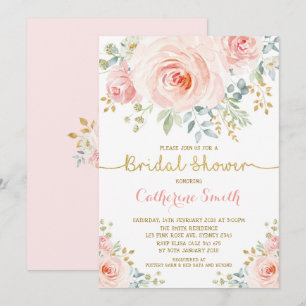 Invitación Moda Rubor Roses rosas rosas rosas duchas de novia