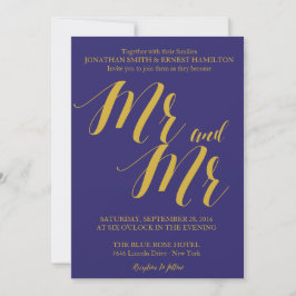 Invitación Moda Rústica Azul de la Marina Sr. y Sr. Gay Boda