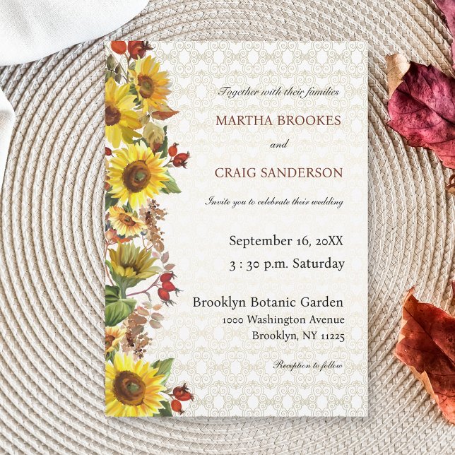 Invitación Moda Rústica Boda de campo de girasol amarillo (Subido por el creador)