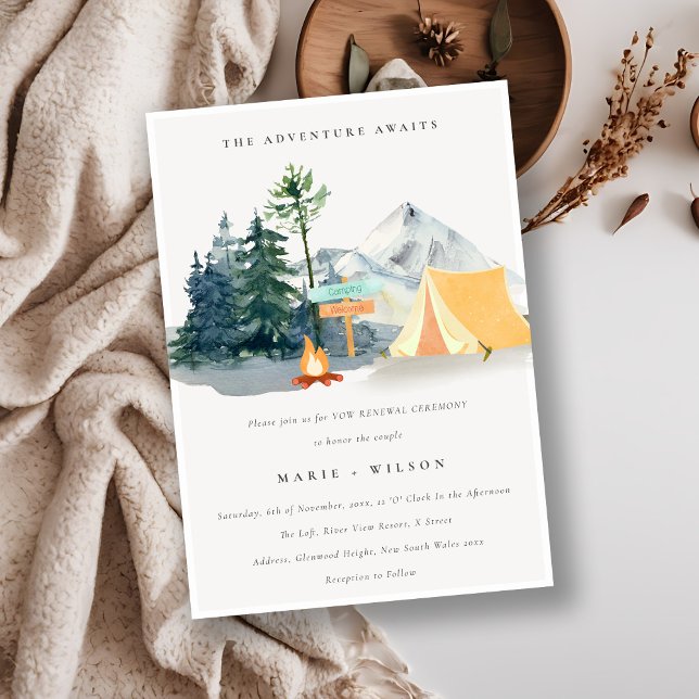 Invitación Moda Rústica Boda de montaña de Pine Woods Camping (Subido por el creador)