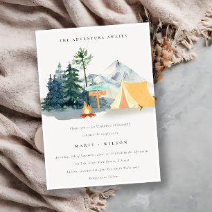 Invitación Moda Rústica Boda de montaña de Pine Woods Camping