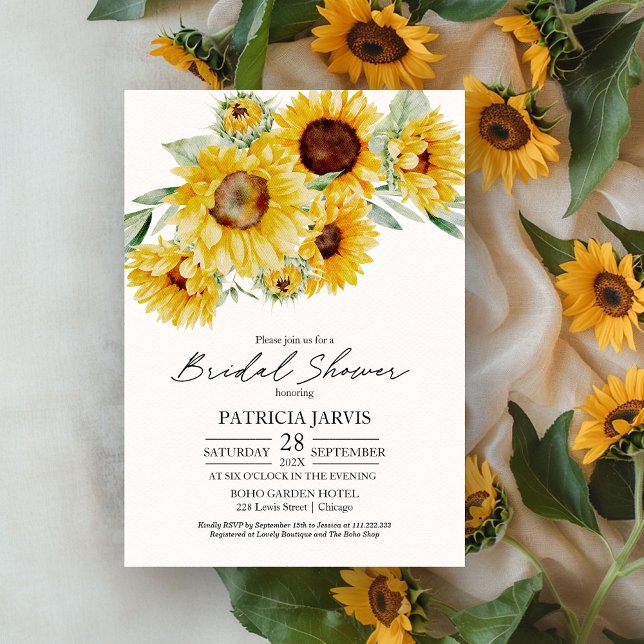 Invitación Moda Rústica Ducha nupcial Sunflower (Subido por el creador)