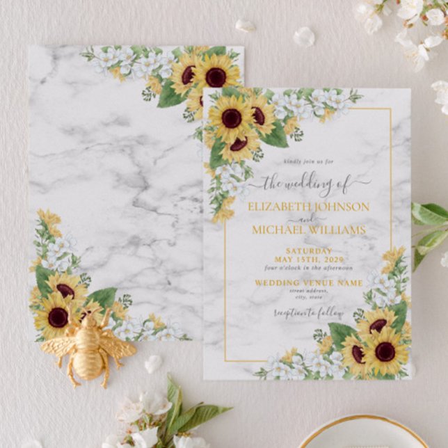 Invitación Moda Rústica Girasol y Boda Floral Gris (Subido por el creador)