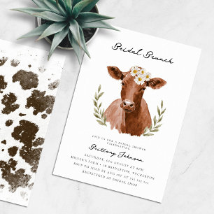 Invitación Moda Rústica Vaca Imprime granja Ducha de Novias
