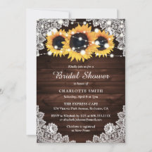 Moda Rústica Wood Lace Sunflower Bridal Shower
