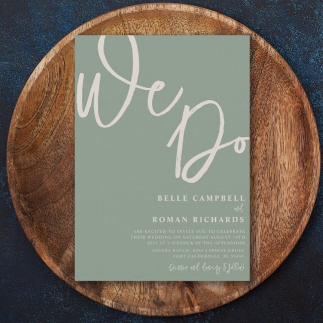 Invitación Moda Sage Green & Beige Boda (Subido por el creador)
