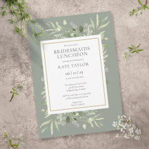 Moda Sage Green Gold Greenery Bridesmaids Luncheon