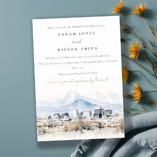 Invitación Moda Salt Lake City Utah Watercolour Wedower