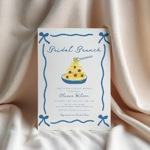 Invitación Moda Scribble Bow Italiana Bridal Shower