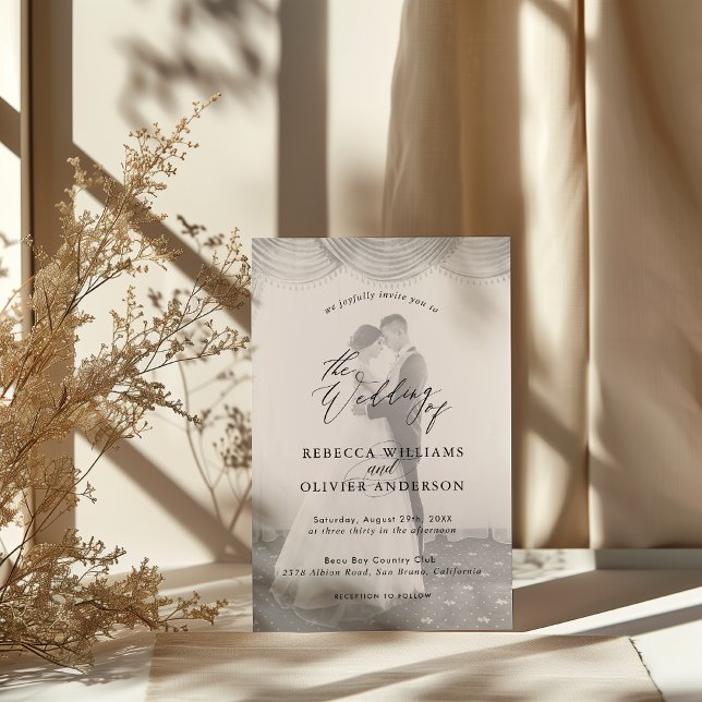 Invitación Moda Script Boda de fotografía de superposición en (Subido por el creador)