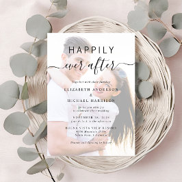 Invitación Moda Script Foto Superposición QR Código Crema Bod