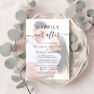 Invitación Moda Script Photo Cream Boda
