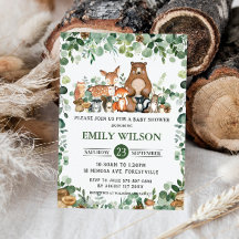 Moda Selva vegetación Woodland Animales Baby Showe