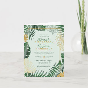 Invitación Moda Selva Verde Tropical deja Boda moderno