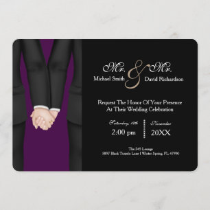 Invitación Moda Señor y la celebración del Boda Pareja Tuxedo