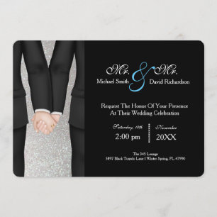 Invitación Moda Señor y la celebración del Boda Pareja Tuxedo