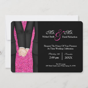 Invitación Moda Señor y la celebración del Boda Pareja Tuxedo