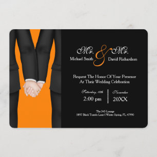 Invitación Moda Señor y la celebración del Boda Pareja Tuxedo