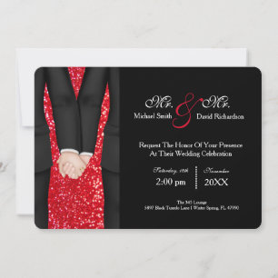 Invitación Moda Señor y la celebración del Boda Pareja Tuxedo