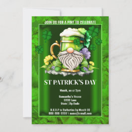 Invitación Moda shamrock irlandesa leprechaun gnome