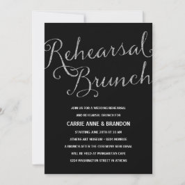 Invitación Moda Shimmer | Brunch de ensayo de Relieve metaliz