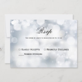 Invitación Moda Silver Bokeh Light Wedding Rsvp