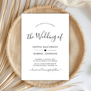 Invitación Moda Simle Modern Caligrafía Script Boda del coraz