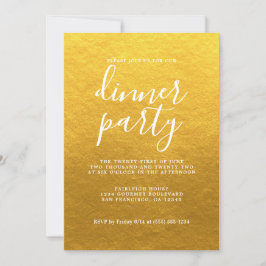 Invitación Moda simple caligrafía clásica Fiesta de cena dora