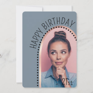 Invitación Moda simple Cualquier edad Rosa de cumpleaños Foto