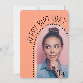 Invitación Moda simple Cualquier edad Rosa de cumpleaños Foto