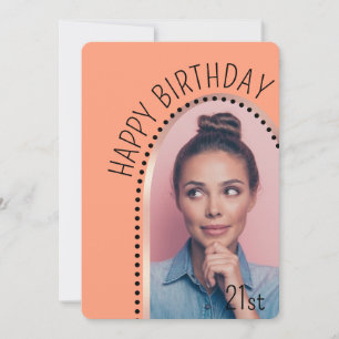 Invitación Moda simple Cualquier edad Rosa de cumpleaños Foto