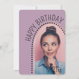 Invitación Moda simple Cualquier edad Rosa de cumpleaños Foto