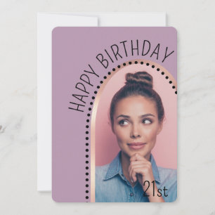 Invitación Moda simple Cualquier edad Rosa de cumpleaños Foto