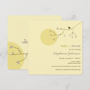 Invitación Moda simple de árbol de la familia de aves anidada