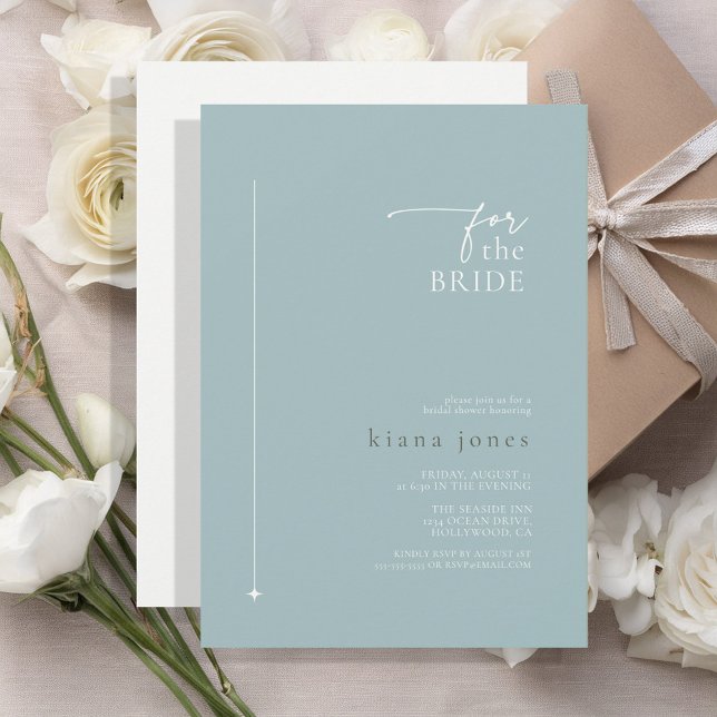 Invitación Moda simple ducha de novia Dusty ID1046 Verde azul (Subido por el creador)
