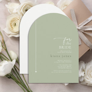 Invitación Moda simple ducha de novia Sage Green Arch ID1046