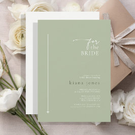 Invitación Moda simple ducha de novia Sage Green ID1046