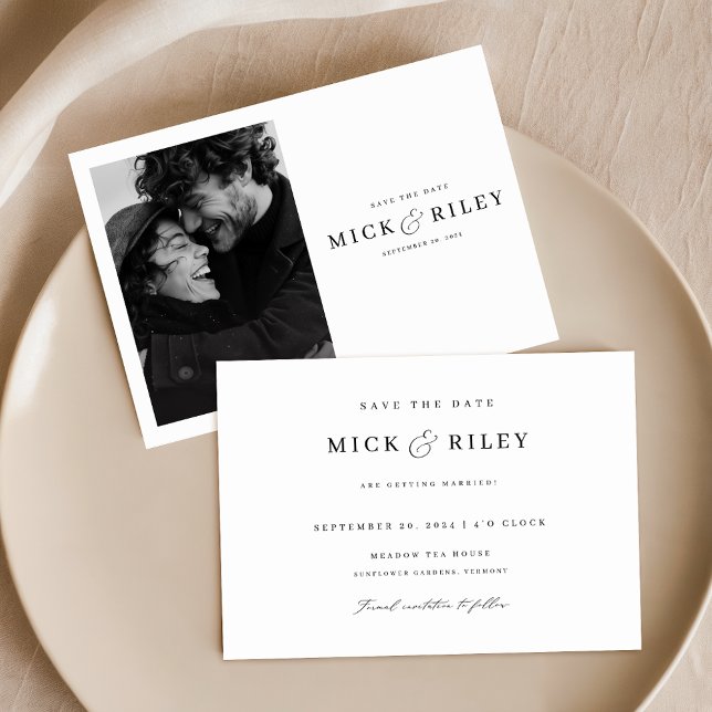 Invitación Moda Simple Elegante Fotos Boda Guardar La Fecha (Subido por el creador)