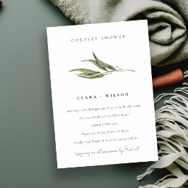Invitación Moda Simple Eucalyptus Parejas Botánicas Ducha