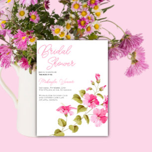 Invitación moda simple flores silvestres guión de ducha de no