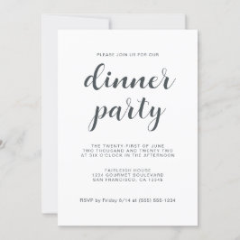 Invitación Moda simple guión Fiesta de cena blanca
