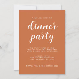 Invitación Moda simple guión Naranja quemado Fiesta de cena