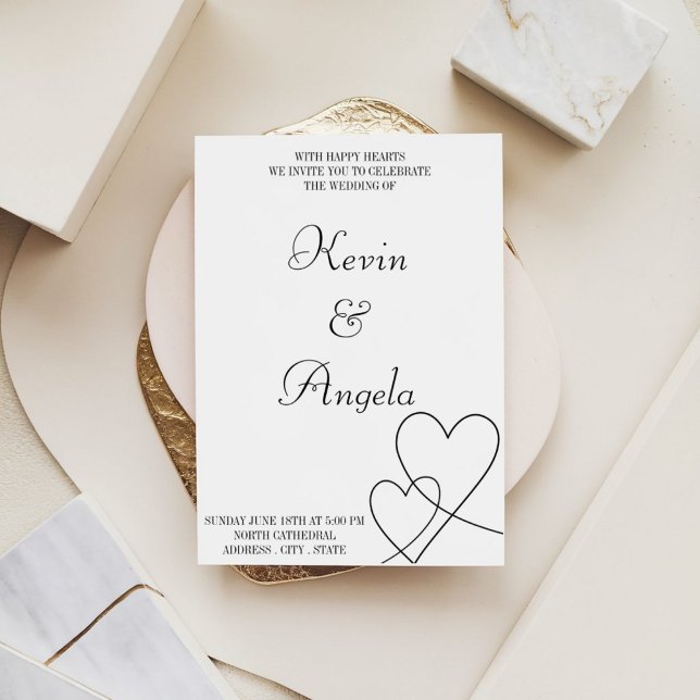 Invitación Moda simple matrimonio elegante moderno (Subido por el creador)